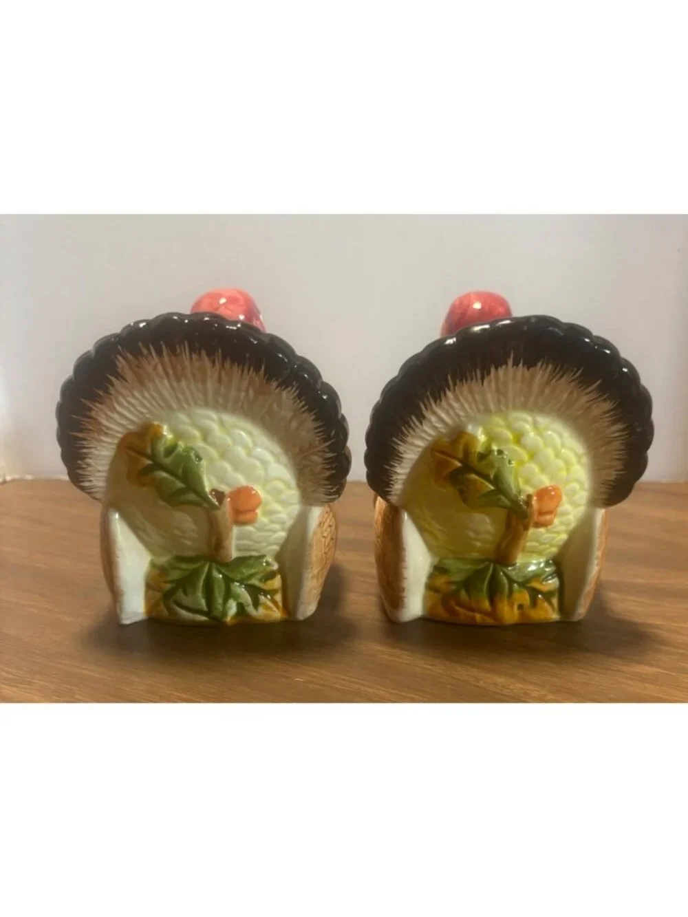 WCL Thanksgiving Turkey Salt & Pepper Shakers Ceramic Seasonal Decor VTG 90s